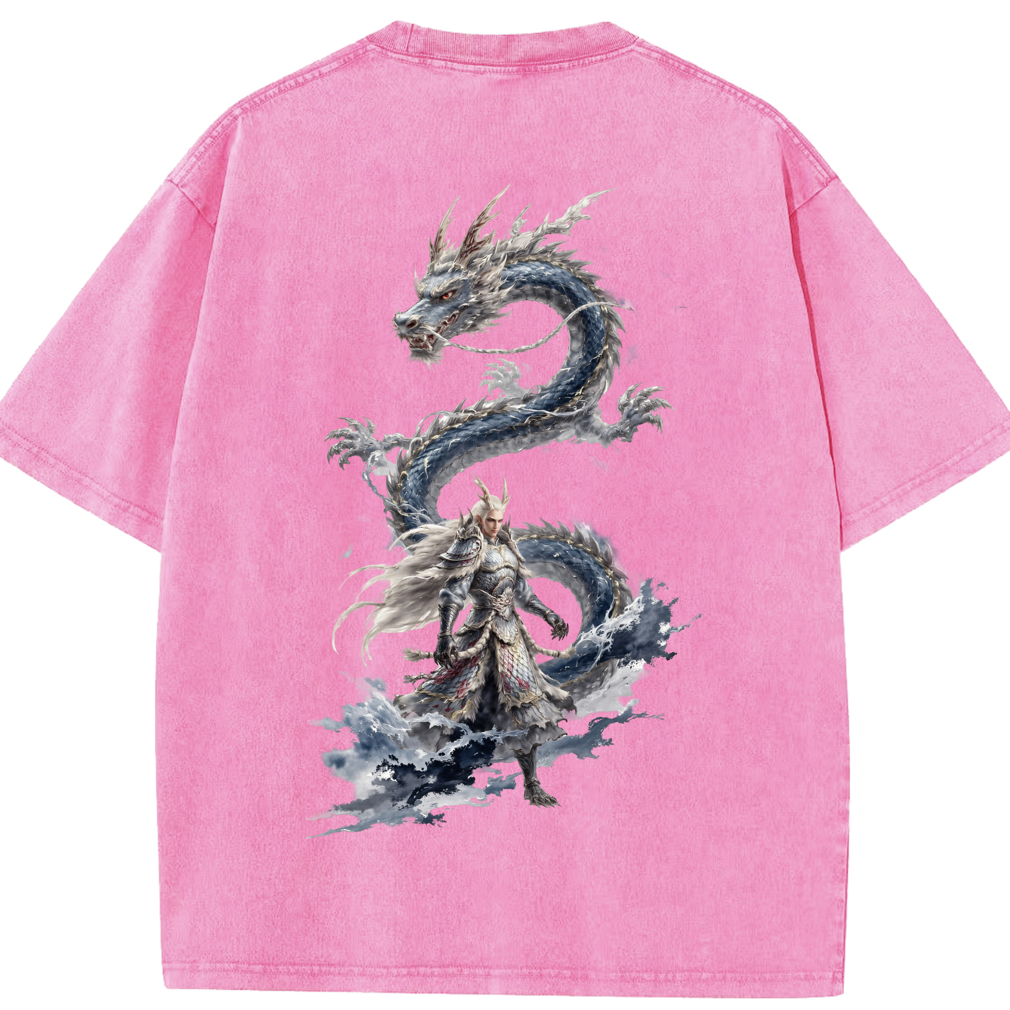 （画像用） Ne Zha 2 ナタ 魔童の大暴れ 綿100% ヴィンテージ風 半袖Tシャツ（背面プリント）